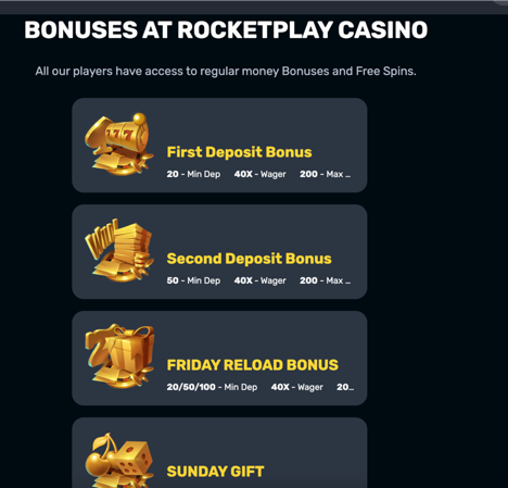 Rocketplay bonus