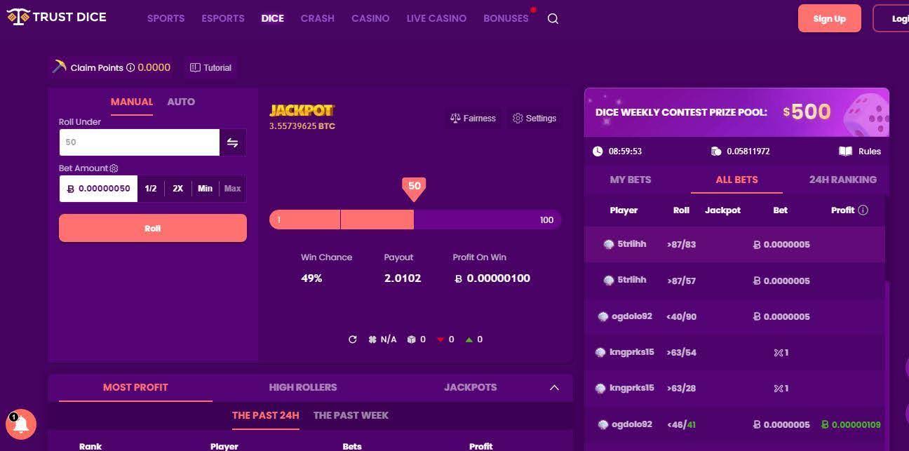 Withdrawing TrustDice