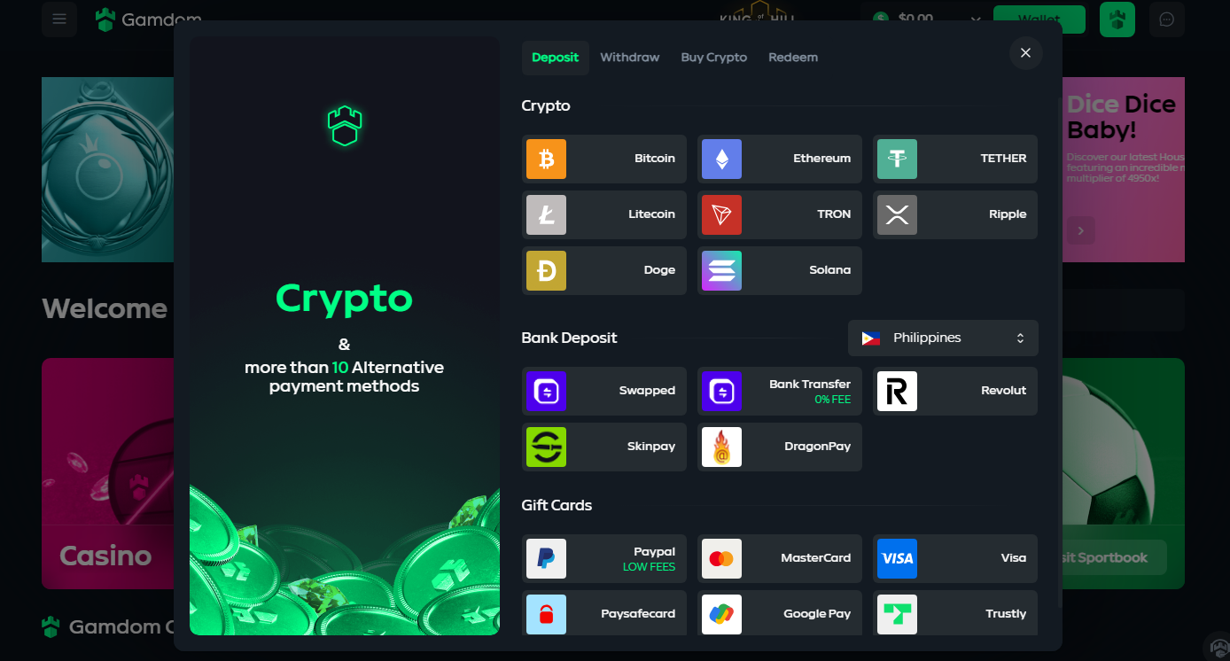 crypto gambling sites