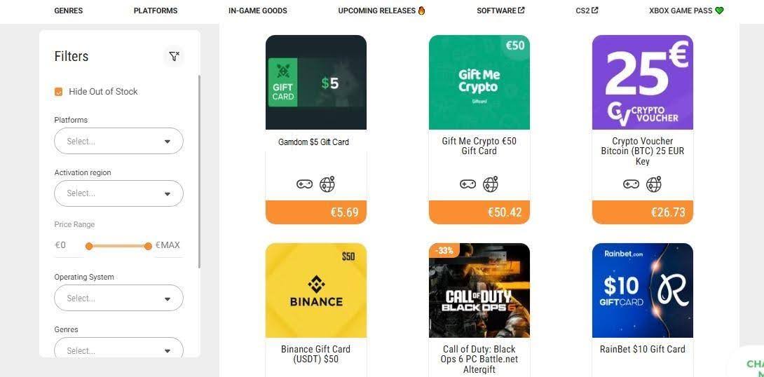 gift code gamdom