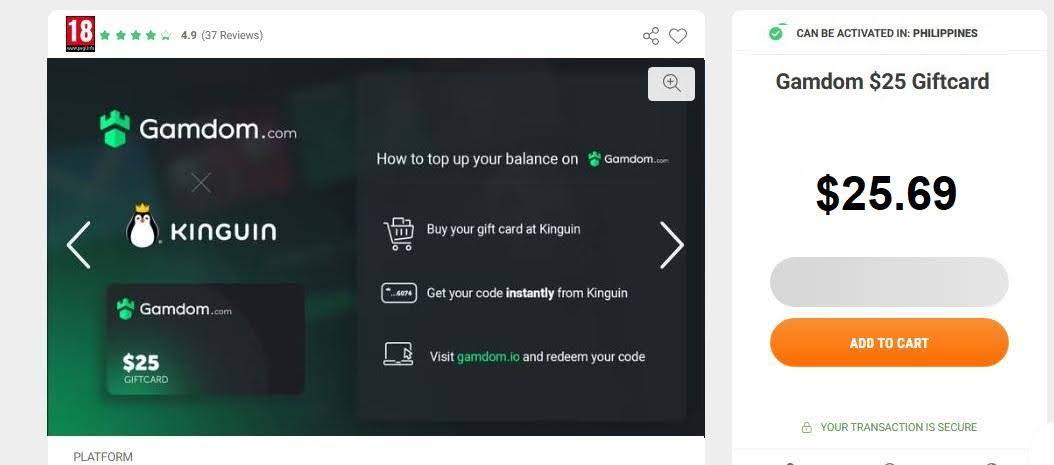 redeem gamdom gift card