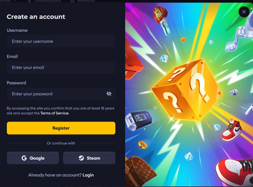 lootbox sign-up form