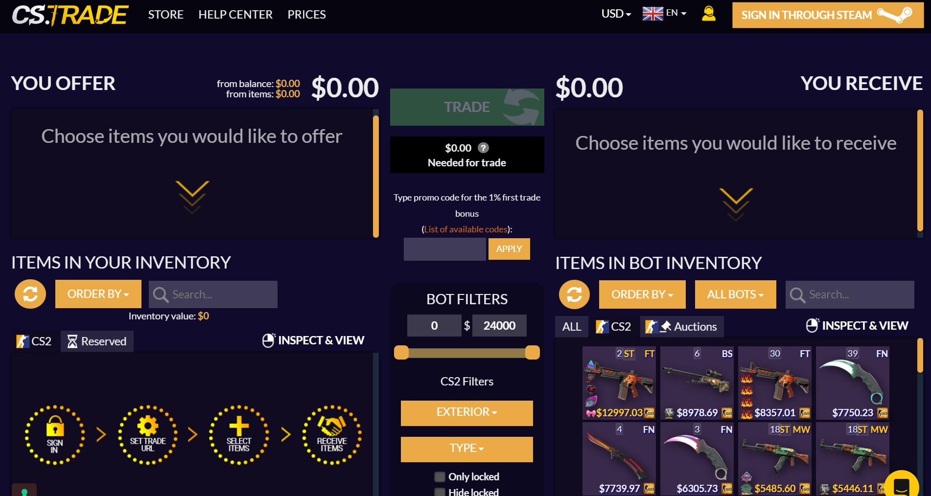 csgo skins exchange