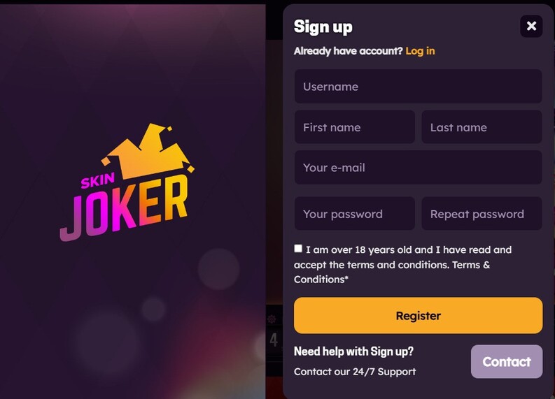 SkinJoker registration