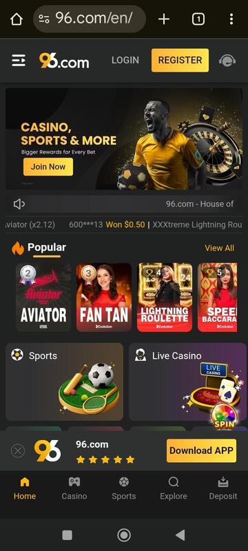 96.com app