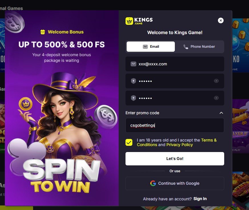 Kings Game promo code