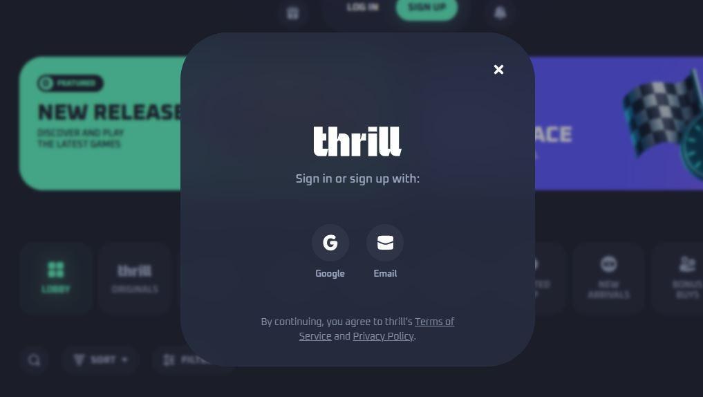 thrill sign-up