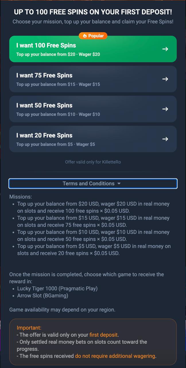 Coins.Game up to 100 Free Spins bonus for Canadian players